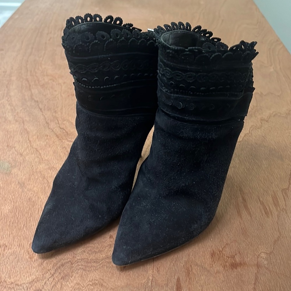 Tabitha Simmons Suede High Heel Bootie